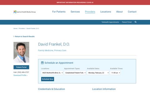 Frankel, David, D.O. | Doctors and Providers | Bayfront Health ...