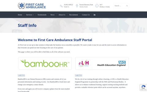 Staff Info - First Care Ambulance | Employee Portal
