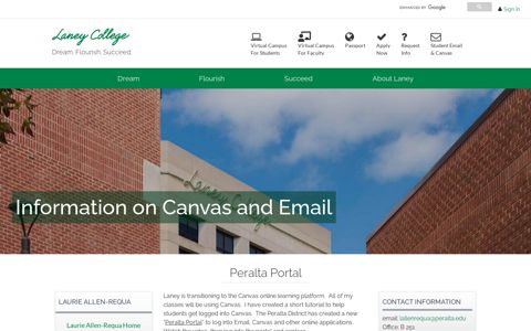 Information on Canvas and Email - Laney College