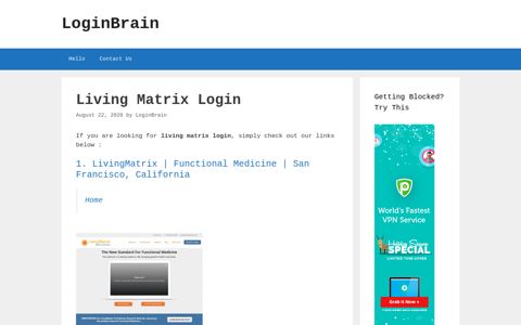 living matrix login - LoginBrain