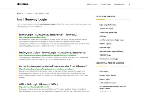 Imail Sunway Login ❤️ One Click Access - iLoveLogin
