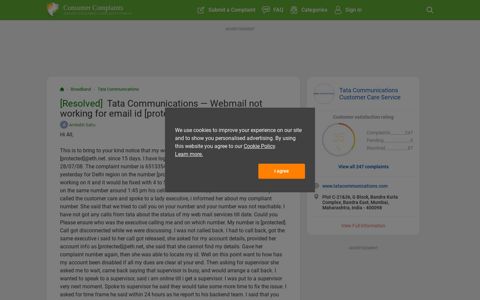[Resolved] Tata Communications — Webmail not working for ...