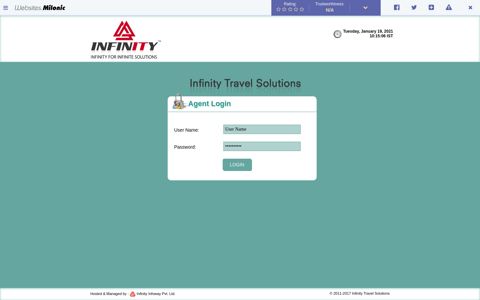 Infinity Travel Solutions - Online Booking Engine - Agent Login