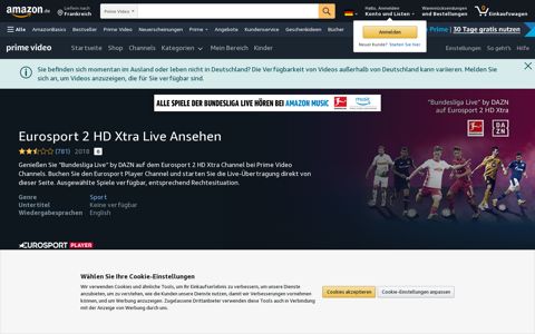 Eurosport 2 HD Xtra Live Ansehen ansehen ... - Amazon.de
