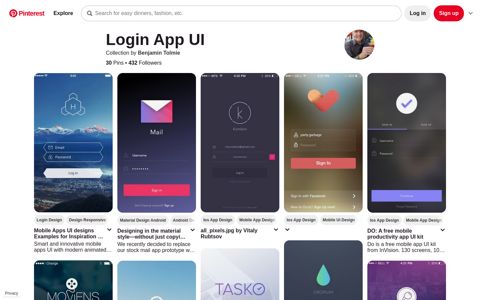 Login App UI - Pinterest