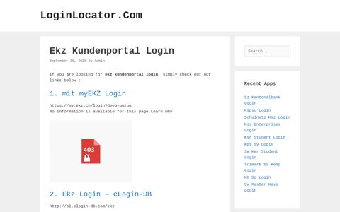 Ekz Kundenportal Login - LoginLocator.Com