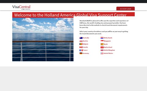 the Holland America Global Visa Support Center - VisaCentral