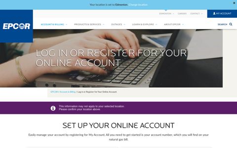 Log in or Register for Your Online Account - Epcor