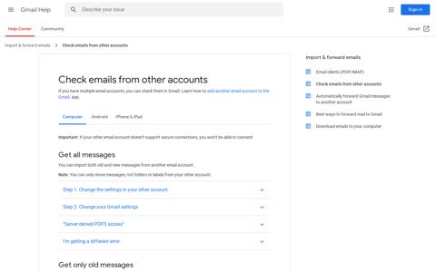 Check emails from other accounts - Computer - Gmail Help