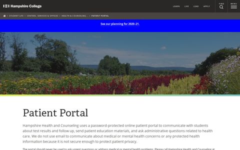 Patient Portal - Hampshire College