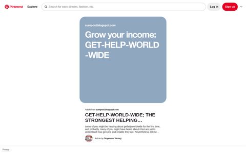 Grow your income: GET-HELP-WORLD-WIDE | Money making ...