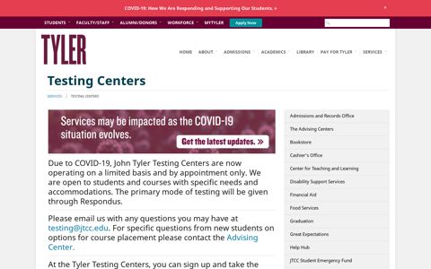 Testing Centers - John Tyler Community College