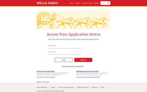 Sign On to View Your Application Status | Wells Fargo
