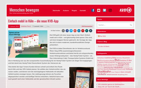 Einfach mobil in Köln – die neue KVB-App - Menschen bewegen