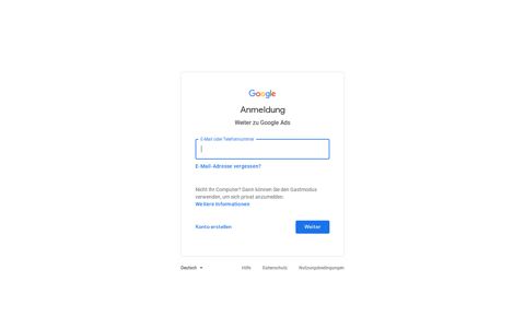 Google Ads – Anmelden