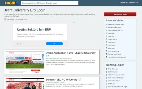 Jecrc University Erp Login - Loginii.com