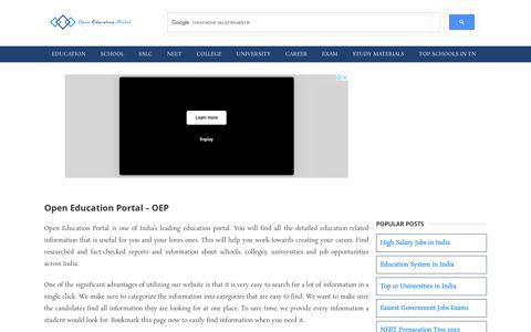 Open Education Portal