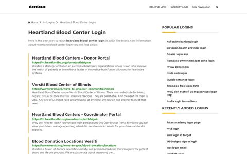 Heartland Blood Center Login ❤️ One Click Access - iLoveLogin