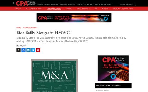 Eide Bailly Merges in HMWC | CPA Practice Advisor