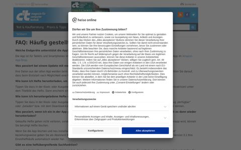 FAQ: Häufig gestellte Fragen zur App von c't - Heise