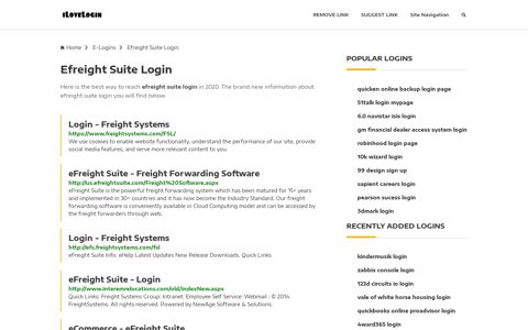 Efreight Suite Login ❤️ One Click Access - iLoveLogin