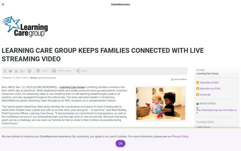 LEARNING CARE GROUP KEEPS FAMILIES CONNECTED ...