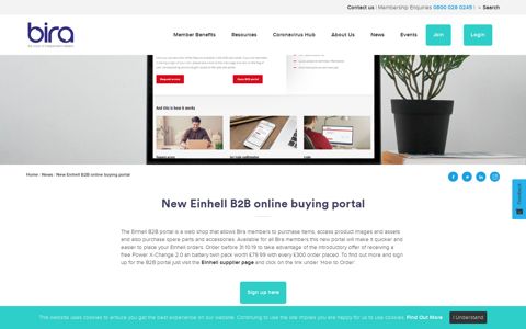 New Einhell B2B online buying portal | Bira Direct