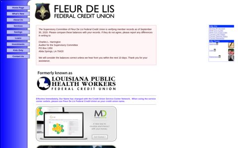 Welcome to Fleur de Lis Federal Credit Union