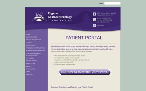 Patient Portal | Eugene Gastroenterology Consultants