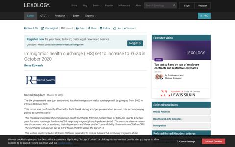Immigration health surcharge (IHS) set to increase to £624 in ...