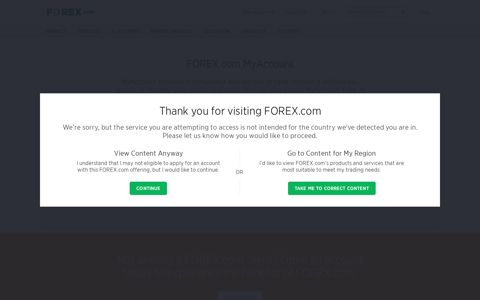 Secure MyAccount Login - FOREX.com