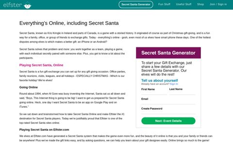 Set Up a Secret Santa Gift Exchange Online for ... - Elfster