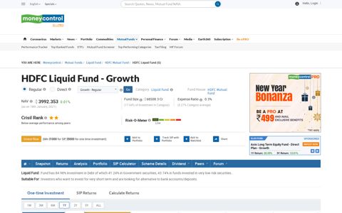 HDFC Liquid Fund - Growth [3982.4351] | HDFC Mutual Fund ...