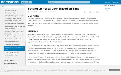 Setting up Portal Lock Based on Time - Portal Look and Feel