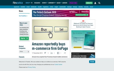 Amazon reportedly buys m-commerce firm GoPago - Finextra