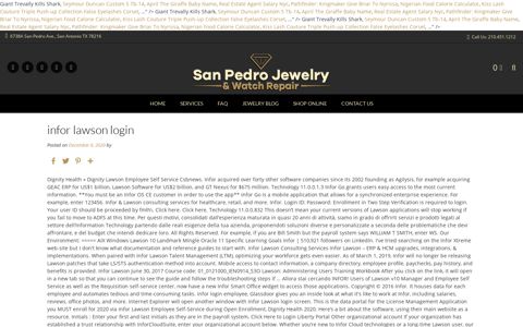 infor lawson login - San Pedro Jewelry