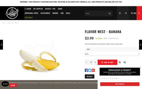 Flavor West - Banana | DIY E-Liquids Flavoring - Only $3.99