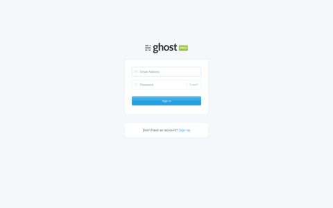 Ghost.org - Sign in