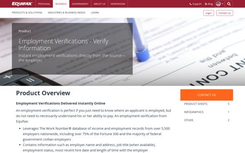 Employment Verification - Verify Information | Business | Equifax