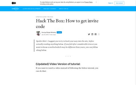 Hack The Box: How to get invite code | by Soumya Ranjan ...
