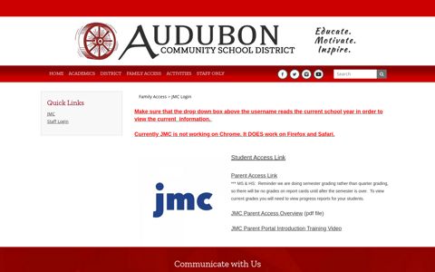 JMC Login - Audubon Community Schools
