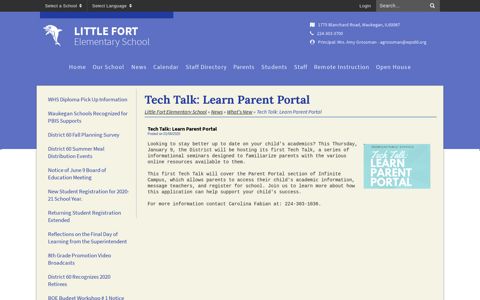 Tech Talk: Learn Parent Portal - Little Fort Elementary School
