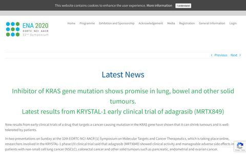 Inhibitor of KRAS gene mutation shows promise in lung, bowel ...