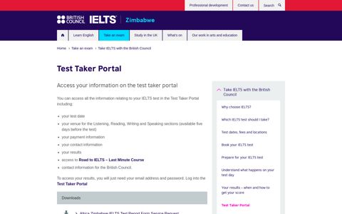 Test Taker Portal | British Council