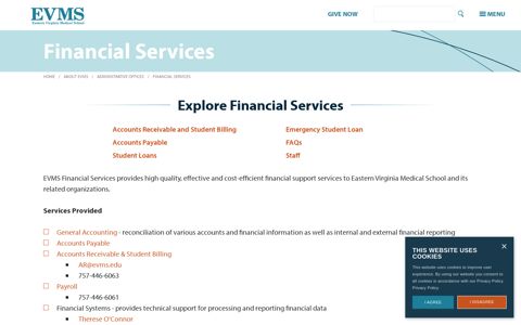 Financial Services - Eastern Virginia Medical School (EVMS ...