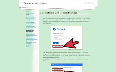 How to Reset a Lost Hotmail Password - Recover hotmail ...