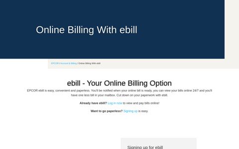 ebill – Go Paperless, Online Billing | EPCOR