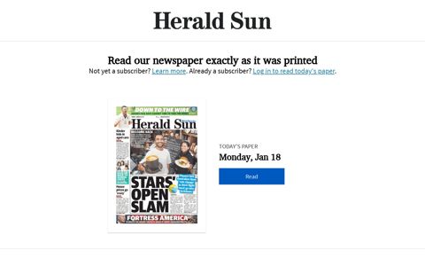 Herald Sun Digital Edition - Read Today's Paper - Smedia