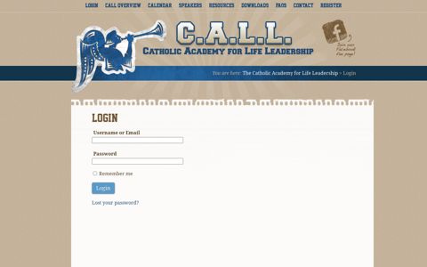 Login | The Catholic Academy for Life Leadership