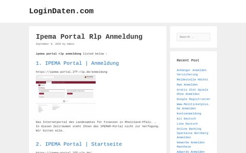 Ipema Portal Rlp - Ipema Portal | Anmeldung - LoginDaten.com